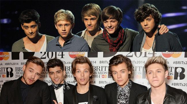 I componenti dei One Direction nel 2010 e nel 2014