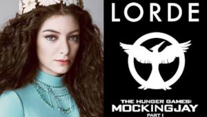 Primo piano di Lorde e copertina della soundtrack