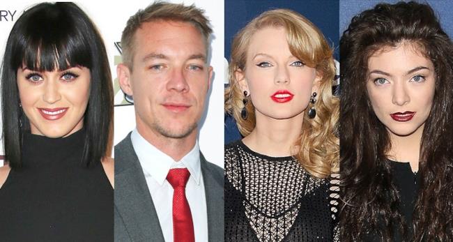 Diplo, Katy Perry, Taylor Swift e Lorde