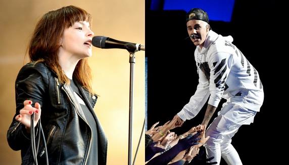 Lauren Mayberry dei Chvrches e Justin Bieber.