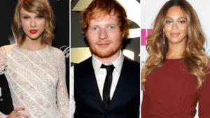 Taylor Swift, Ed Sheeran e Beyoncé