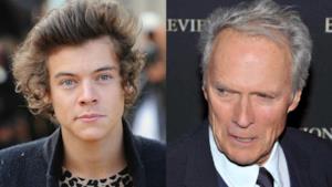 Primo piano di Harry Styles e Clint Eastwood