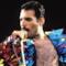 Freddie Mercury sul palco.