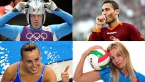 Veronica Angeloni, Tania Cagnotto, Armin Zoeggler e Francesco Totti