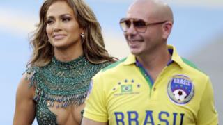 Pitbull con Jennifer Lopez ai Mondiali brasiliani
