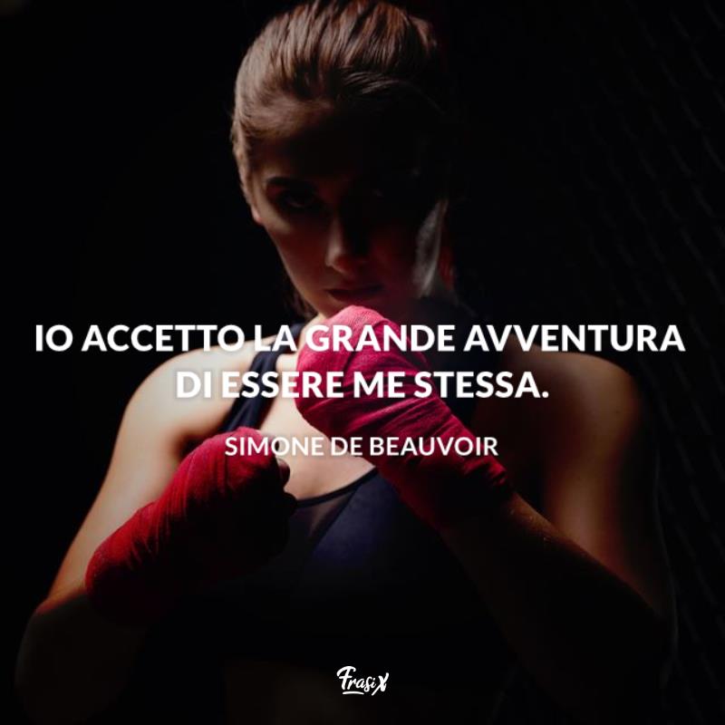 Frasi belle sulle donne beauvoir Donna con i guantoni da box