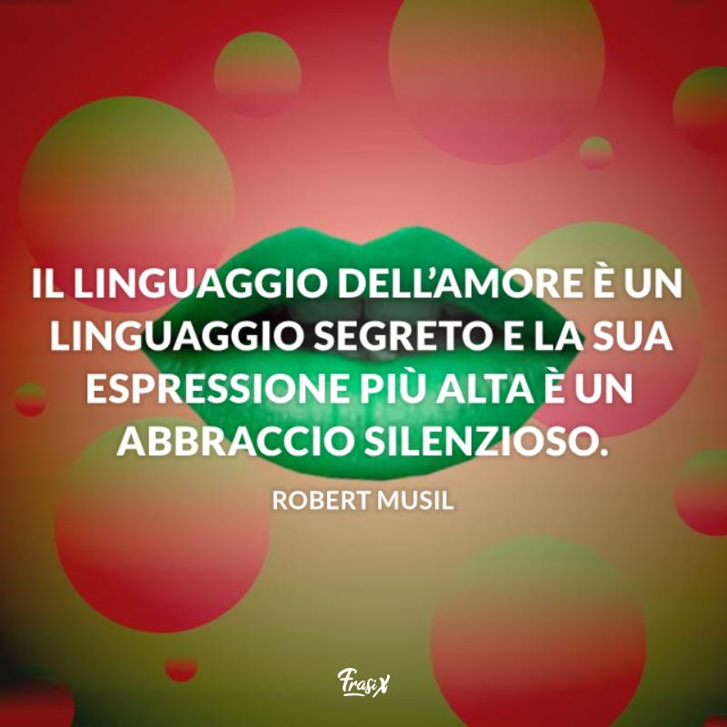 Frasi sugli abbracci musil Bocca verde su sfondo con cerchi rosa