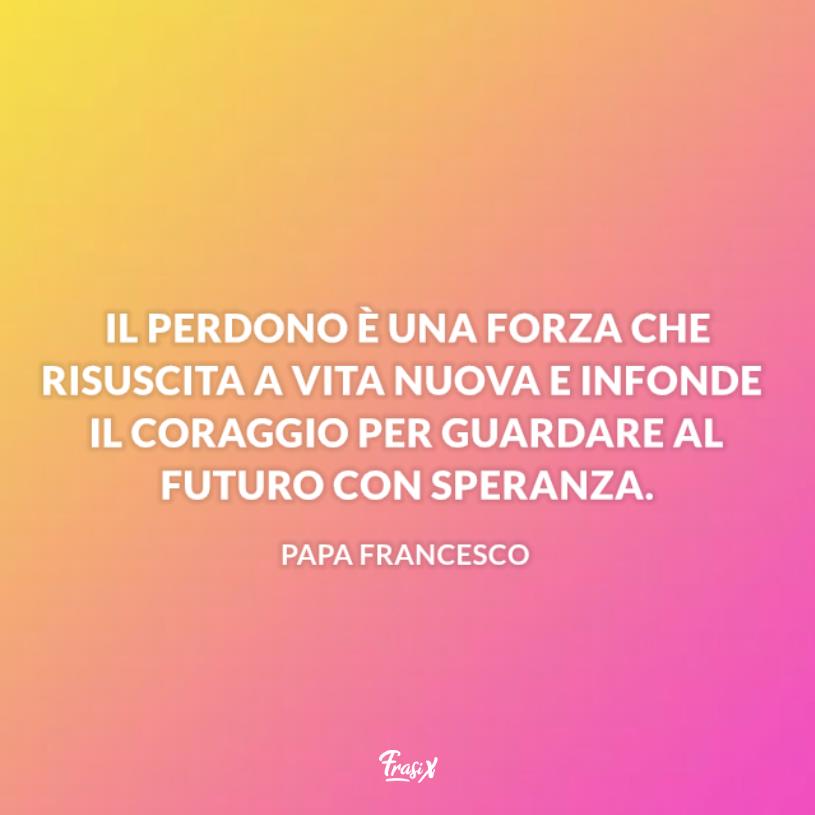 Frasi sul perdono Papa Francesco Sfondo giallo rosa