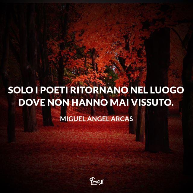 Frasi sulla poesia Solo i poeti ritornano nel luogo dove non hanno mai vissuto.