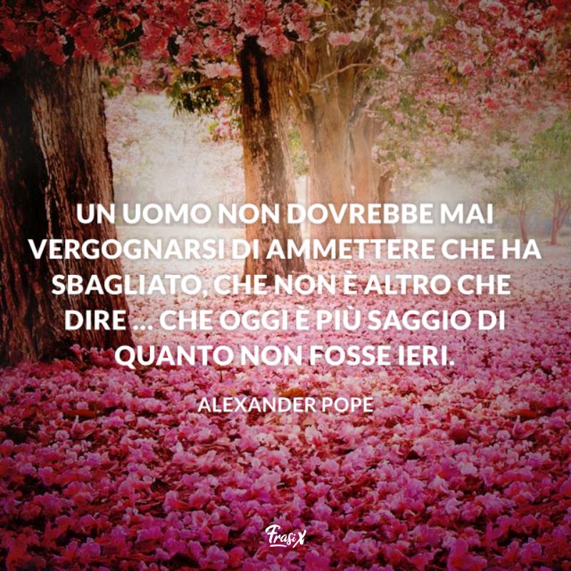 Frasi sugli errori pope Bosco in fiore con petali rosa sul terreno