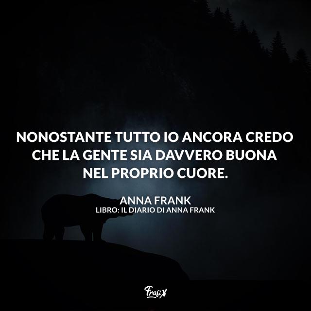 Frase del Diario di Anna Frank Immagine con frase del Diario di Anna Frank