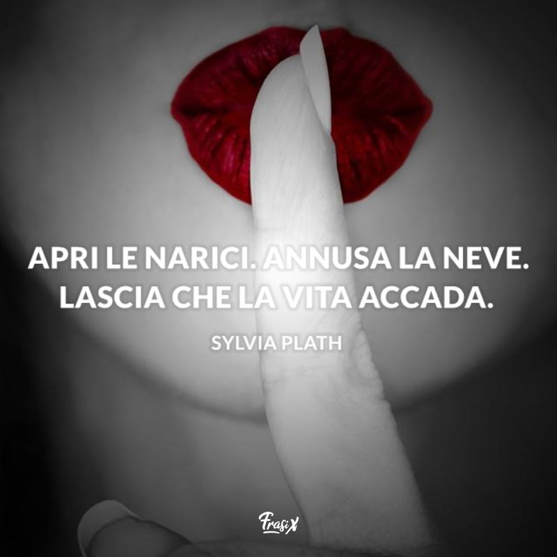Frasi sul silenzio della neve Plath Immagine con citazione Plath sul silenzio della neve