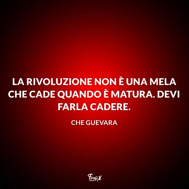 La rivoluzione non è una mela che cade quando è matura. Devi farla cadere. Aforismi Che Guevara