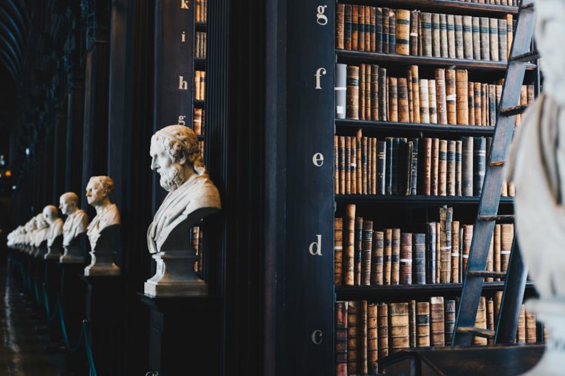 Motti latini brevi e celebri Biblioteca con busti di marmo antichi