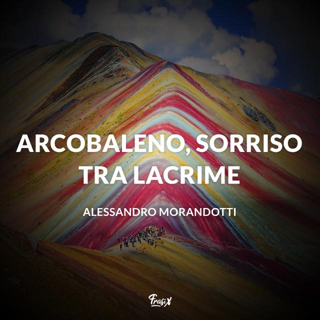 Frasi sull'arcobaleno morandotti Foglie su sfondo blu