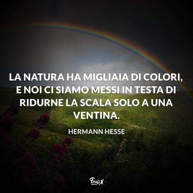 Frasi natura La natura ha migliaia di colori, e noi ci siamo messi in testa di ridurne la scala solo a una ventina.