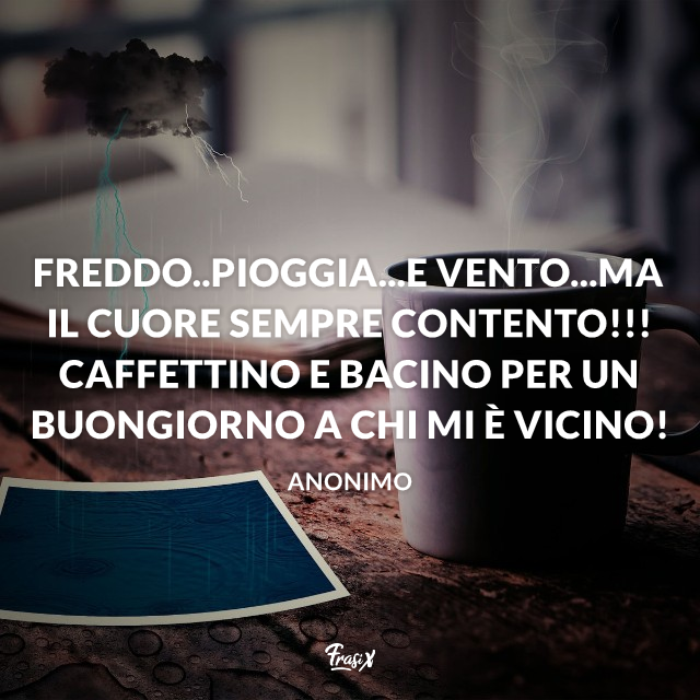 buongiorno con pioggia e vento
