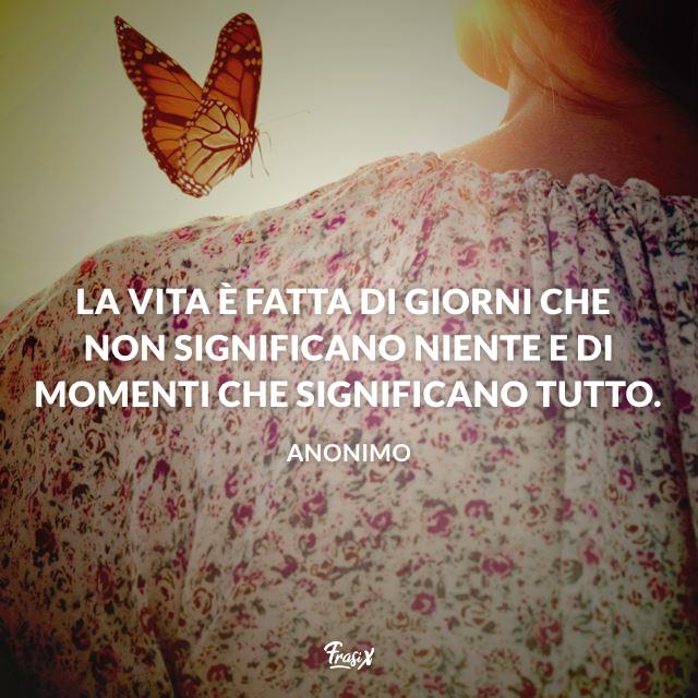 Stati Whatsapp sulla vita La vita è fatta di giorni che non significano niente e di momenti che significano tutto.