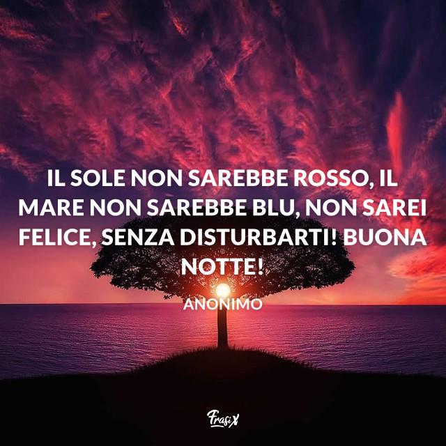 Buonanotte divertente Il sole non sarebbe rosso, il mare non sarebbe blu, non sarei felice, senza disturbarti! Buona notte!