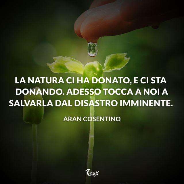 Frasi sulla natura La natura ci ha donato, e ci sta donando. Adesso tocca a noi a salvarla dal disastro imminente.