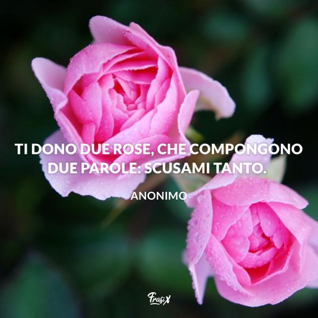 Frasi di scuse ti dono due rose Ti dono due rose, che compongono due parole: scusami tanto.