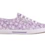 Superga sneakers con fantasia a fiori viola e bianchi con suola classica di gomma