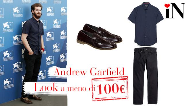 Il look low cost a meno di 100€ di Andrew Garfield L'outfit low cost di Andrew Garfield per il Festival del Cinema di Venezia 2014