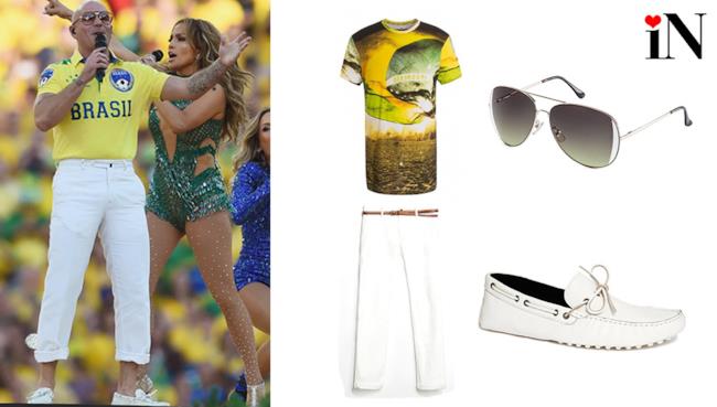 Pitbull ceremony World Cup 2014 look Pitbull World Cup 2014 outfit