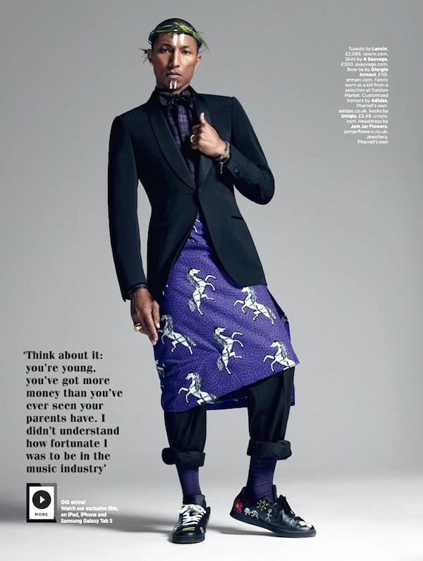 I look di Pharrell su GQ British di ottobre 2014