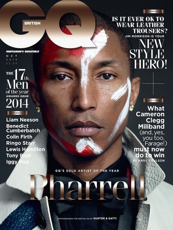 Pharrell conquista la copertina di GQ UK di Ottobre 2014