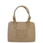 Handbag beige din pelle con finiture dorate