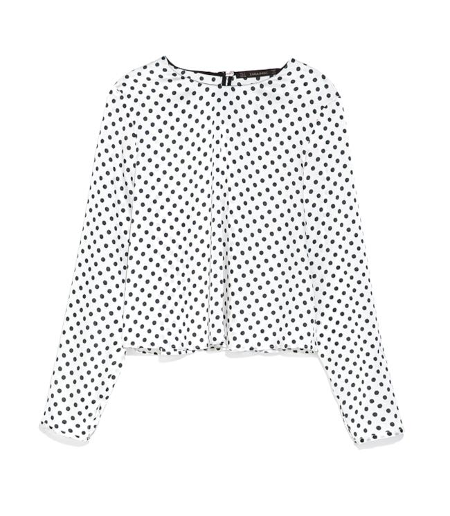 Camicia a pois di Zara per l'outfit di Olivia Palermo