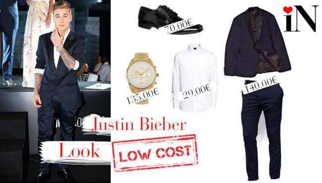 Il look in abito da sera di Justin Bieber low cost