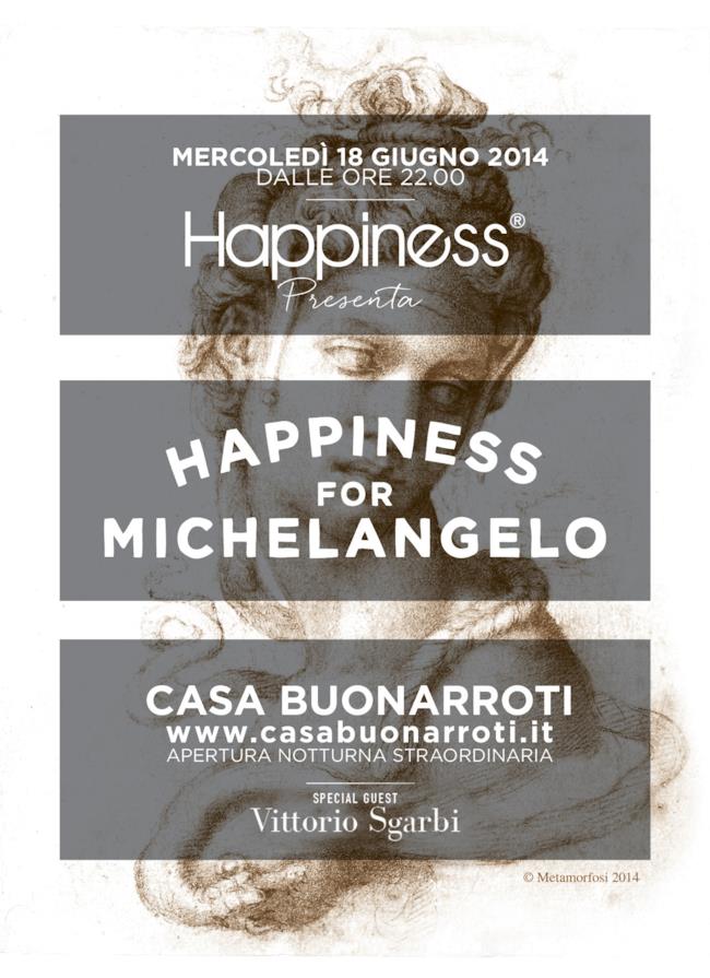 Happiness evento a Casa Buonarroti con Vittorio Sgarbi al Pitti uomo 2014