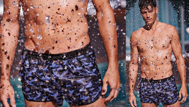 Dettaglio del costume da uomo modello Venice Beach di Calzedonia