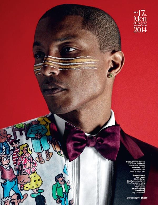 IL cantante Pharrell sul magazine GQ British di ottobre 2014