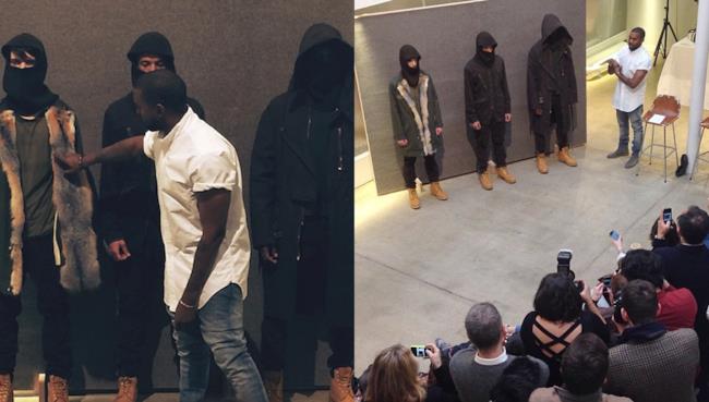 Kanye West lancia durante la Paris Fashion Week 2014 la sua collezione invernale Kanye West crea con A.C.P. la fall winter collection 2014-15