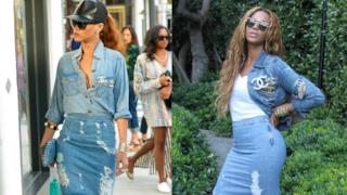 Glui outfit denim di Rihanna e Beyoncé