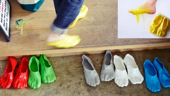 Le nuove scarpe di FONDUE SLIPPERS del designer Satsuki Ohata Satsuki Ohata il designer delle nuove scarpe FONDUE SLIPPERS