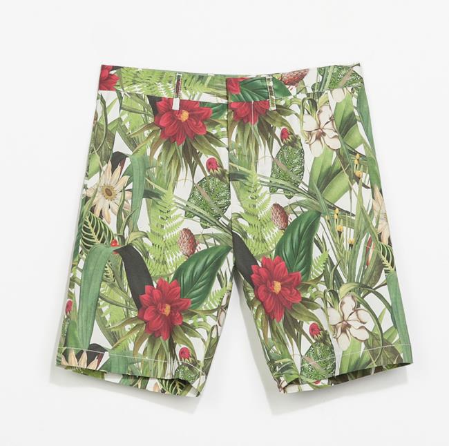 Per i saldi 2014 non perderti i pantaloncini da uomo a fiori di Zara