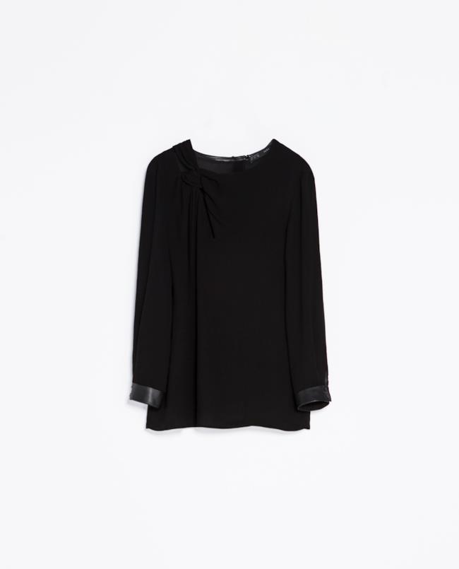 Camicia di Zara con dettagli in ecopelle