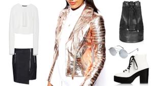 Nel tuo outfit del week domina il chiodo silver