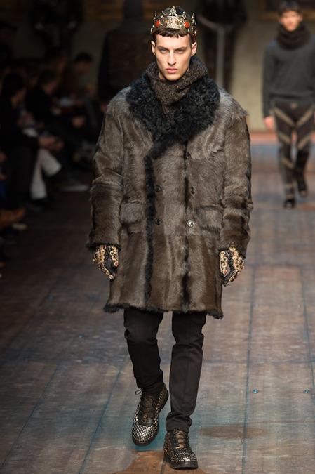 Fur coat da uomo per Dolce & Gabbana MMFW 2014