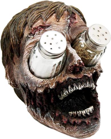 Zombie Head Salt and Pepper Shakers