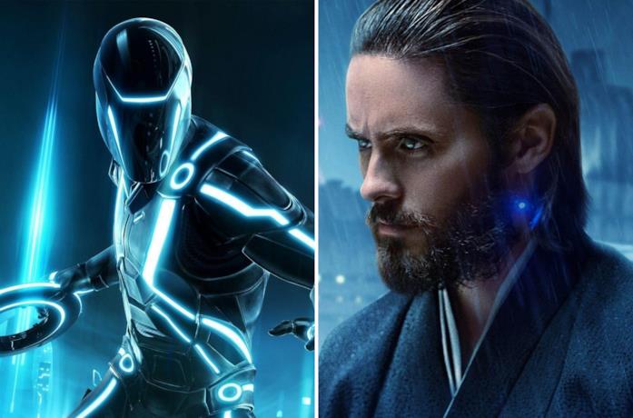 Una immagine di Tron Legacy e a destra Jared Leto