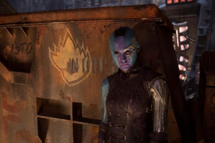 Nebula in Guardiani della Galassia Vol. 2 Karen Gillan è Nebula in una scena di Guardiani della Galassia Vol. 2