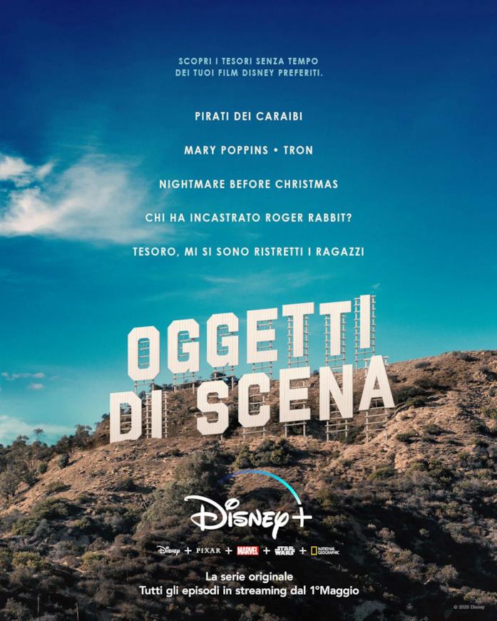 Oggetti di Scena, la serie in arrivo su Disney+ La scritta a caratteri cubitali di Oggetti di Scena al posto di quella classica sulla collina di Hollywood