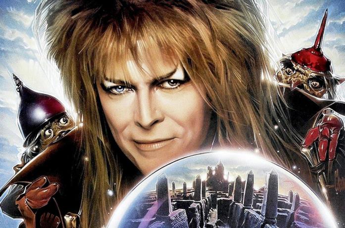 Un'immagine di David Bowie nel poster di Labyrinth