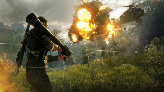 Just Cause 4 mette a disposizione diverse armi per eliminare le minacce nemiche Uno screen in-game di Just Cause 4