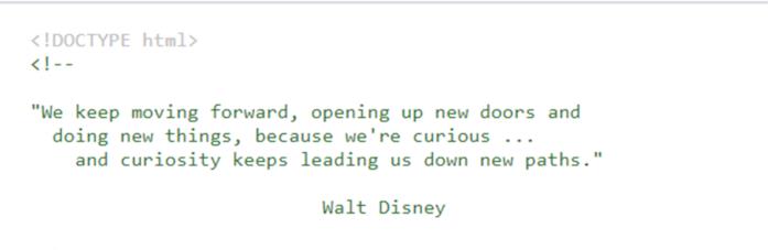 La frase di Walt Disney La frase di Walt Disney nel codice sorgente di Disney+